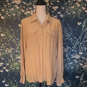 Orvis Silk Tan Button-Up Shirt
